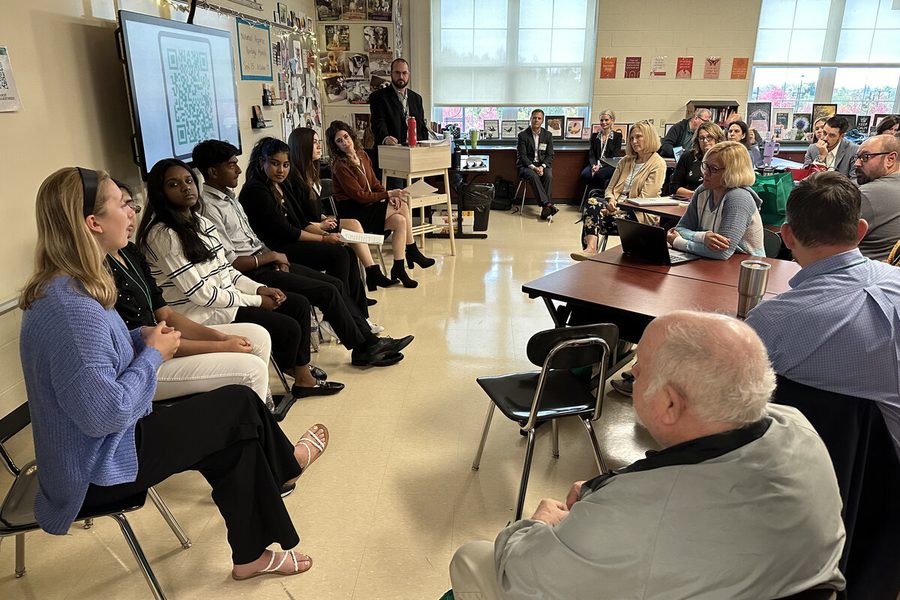 South Fayette students presenting to a room of educators at the Future-Focused Learning Summit